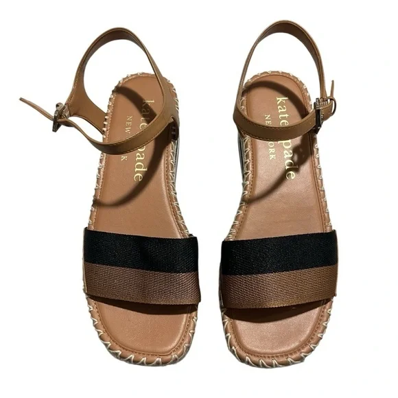 Kate Spade Picnic Platform Sandal Size 9 Ankle Strap Leather - Picture 4 of 12